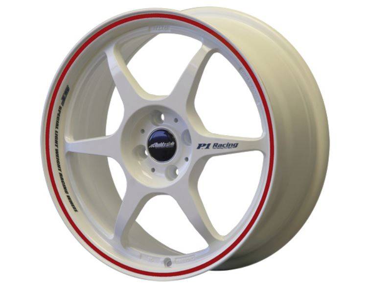 Buddy Club P1 Racing SF Challenge 15X7.0 ET40 5X114, White w/Red