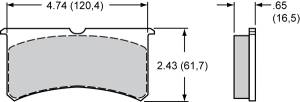 Wilwood - 2003-2005 Mitsubishi Evolution VIII Wilwood Brake Pads (Superlite 6R) - PolyMatrix A Compound