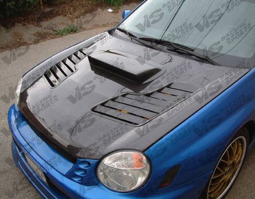 VIS - 2002-2003 Subaru WRX VIS Carbon Fiber Hood Tracer Style