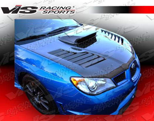 VIS - 2006-2007 Subaru WRX VIS Carbon Fiber Hood Tracer Style