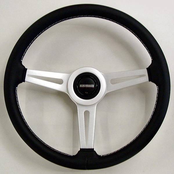 Momo - Momo Retro Steering Wheel (360mm/Black w/Silver Spoke)