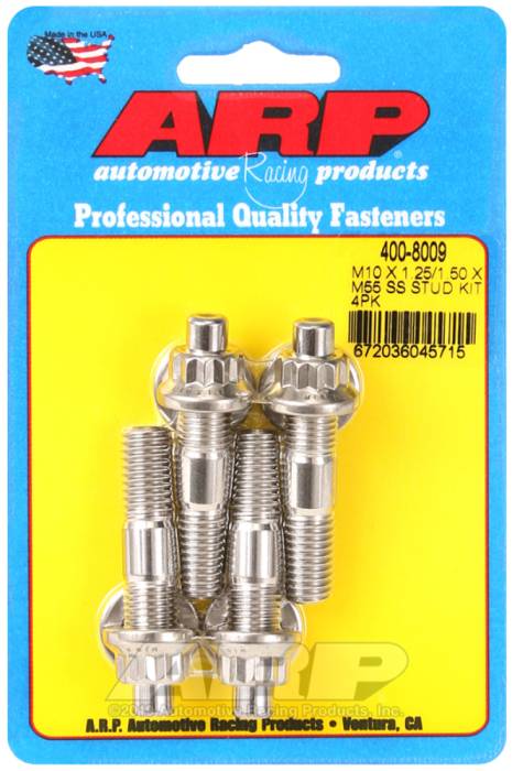 ARP - ARP M10 X 1.25/1.50 X 55mm Broached Stud Kit (4 pcs) 400-8009