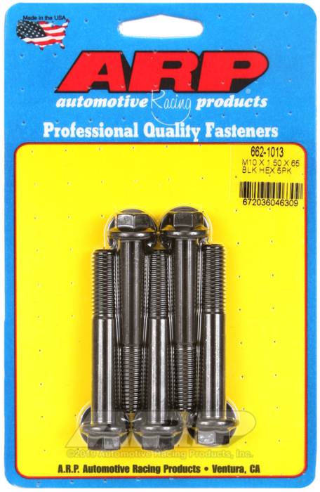 ARP - ARP M10 x 1.50 x 65 Hex Black Oxide Bolts (5/pkg) 662-1013