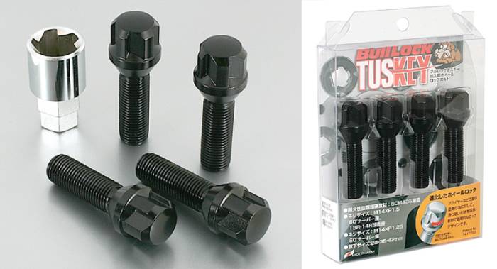 Project Kics - Project Kics Bull Lock Tuskey Bolt 14X1.50 60 Deg/28mm Black WT630B28