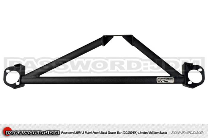 Password JDM - 1992-1995 Honda Civic Password:JDM 3 Point Front Strut Tower Bar (Black Edition)