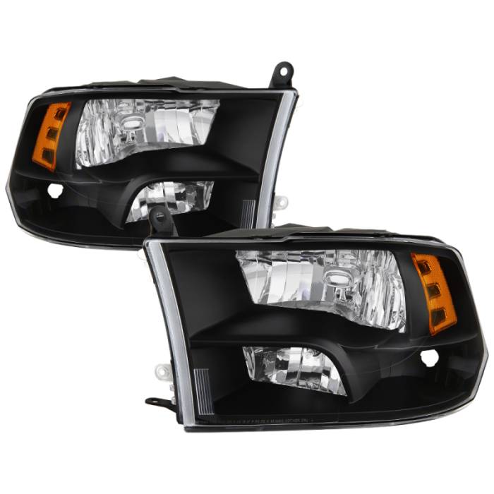 SPYDER - xTune Dodge Ram 1500 09-17 (Non-LED) Halogen Only OEM Style Headlights - Black HD-JH-DR09-QU-BK 9040191