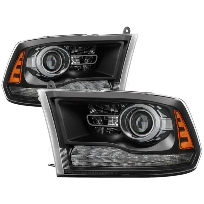 SPYDER - xTune Dodge Ram 13-17 ( w/ Factory Projector LED) OEM Style Headlight - Black HD-JH-DR13-OE-BK 9040221