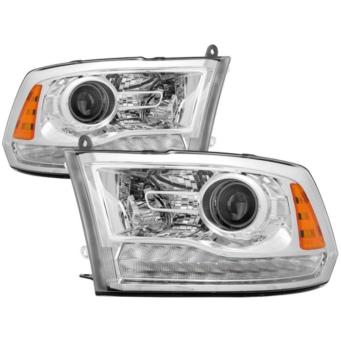 SPYDER - xTune Dodge Ram 13-17 ( w/ Factory Projector LED) OEM Style Headlight - Chrome HD-JH-DR13-OE-C 9040214