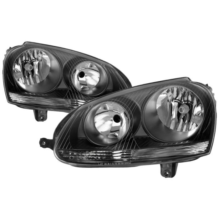 SPYDER - xTune Volkswagen Golf 06-09 OEM Style Headlights Black - OEM Black HD-JH-VJ06-BK 9039966