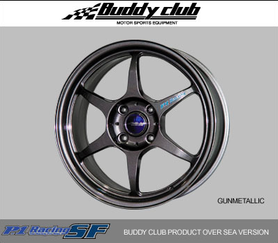 Buddy Club P1 Racing SF Wheels 17X7.0 5X114.3 Gunmetal ET42 (Set Of 4)