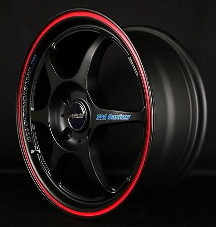 Buddy Club - Buddy Club P1 Racing SF Challenge Wheels 17X7.0 4X100 ET42 Matte Black/Red (Set Of 4)