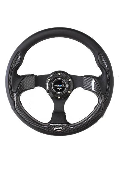 NRG Innovations - NRG Innovations Pilota Series 320mm Sport Leather Steering Wheel with Carbon Fiber Look Inserts