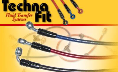 Techna-Fit - 96-99 Honda Civic HB (w/ Rear Drum) Techna-Fit Stainless Steel Brake Lines