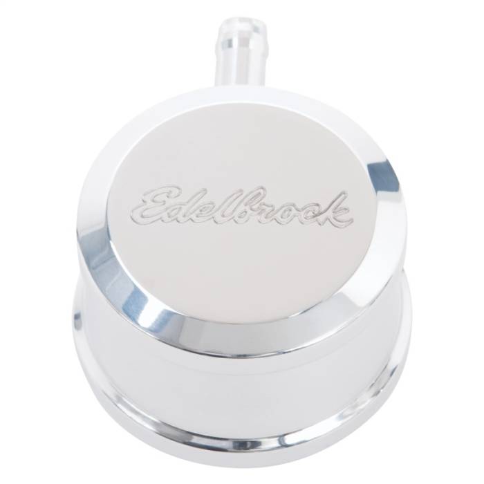 Edelbrock - Edelbrock PCV for Valve Cover Aluminum Round Push In w/ 90-Degree Port Breather Look w/ Etched Logo 4407