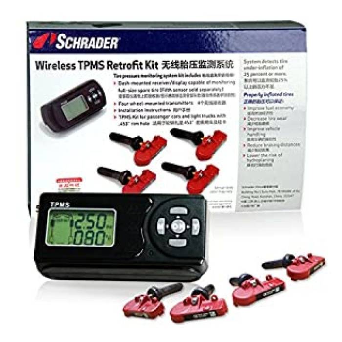 Schrader - Schrader TPMS Retrofit Kit - Hardwired Display - Fits Most Vehicles without OE TPMS SCH-WRK-4PC