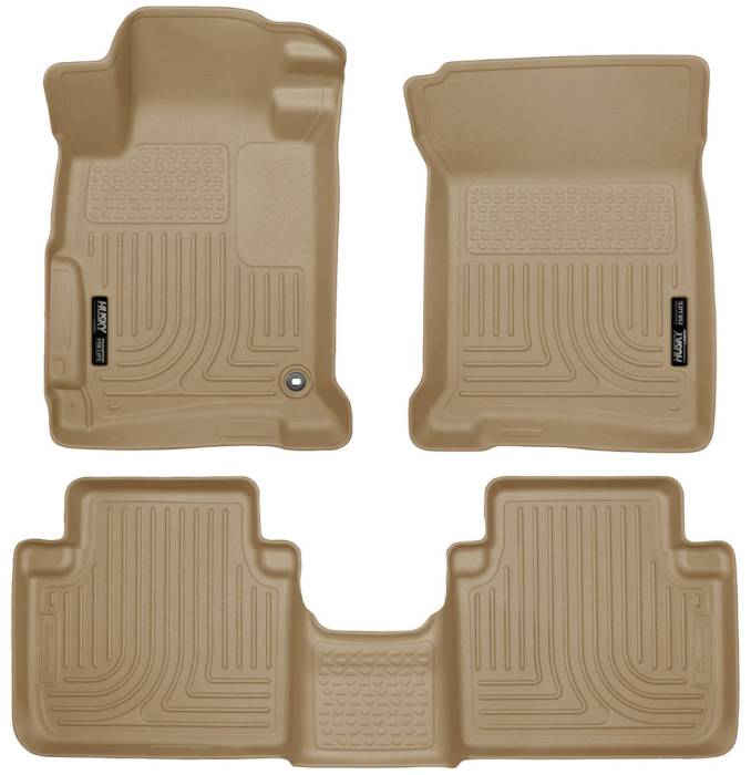 Husky Liners - 2013-2015 Honda Accord Sedan Husky Liners WeatherBeater Front and Rear Floor Liners - Tan