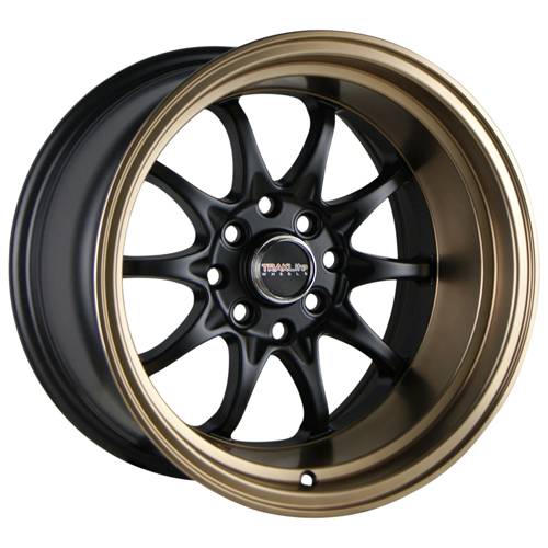 Tracklite - Traklite Holeshot 15X8 4X100/114 ET0 Matt Black/Copper Bronze Lip