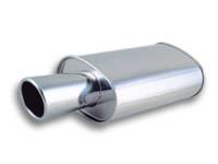 Vibrant - Vibrant Performance Street Power Turbo Oval Muffler w/ 4- Round Angle Cut Tip (3- inlet)