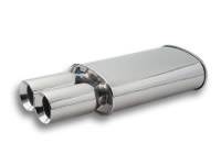 Vibrant - Vibrant Performance Street Power Turbo Oval Muffler w/ Dual 3.5- Round Tips (3- inlet)