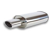 Vibrant - Vibrant Performance Street Power Oval Muffler w/ 4.5- x 3- Oval Angle Cut Tip (2.5- inlet)