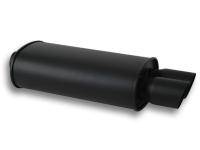 Vibrant - Vibrant Performance Street Power Flat Black Oval Muffler with Dual Tips (2.5- inlet)