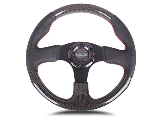 NRG Innovations - NRG Innovations 315mm Carbon Fiber Steering Wheel - Red Stitching