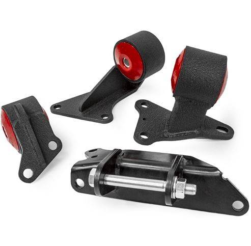 Innovative Mounts - 1986-1989 Honda Accord Innovative Conversion Engine Mount Kit, Steel, black, 95A DK RED, Bushing