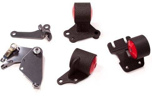 Innovative Mounts - 1992-1993 Acura Integra (non GS-R) Innovative Steel Replacement Mount Kit (B18A1/Manual/Hydro/Cable 2 Hydro) - 60A RED