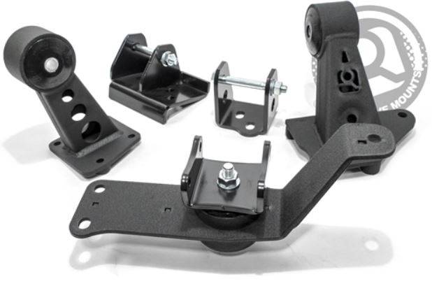 Innovative Mounts - 2000-2009 Honda S2000 Innovative Adapter Conversion Engine Mount Kit, Steel (K-Series/Manual/Extra Header Clearance) - 85A GRY (Black)