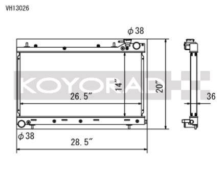 Koyo - 2006-2008 Subaru Forester XT Turbo Koyo All Aluminum Radiator