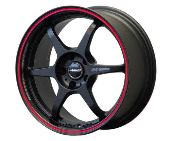 Buddy Club - Buddy Club P1 Racing SF Challenge 15X7.0 ET35 5X114, Matte Black w/Red