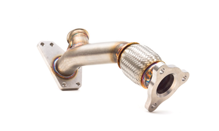 GrimmSpeed - 2004-2008 Subaru Forester XT GrimmSpeed External Wastegate Up Pipe w/ Dump Tube 3-Bolt Inlet, 38/40mm V-Band