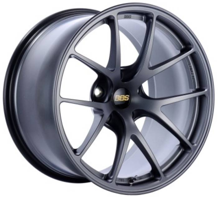 BBS - BBS RI-A 18x9.5 5x120 ET23 Matte Gray Wheel -82mm PFS/Clip Required RIA008MGR