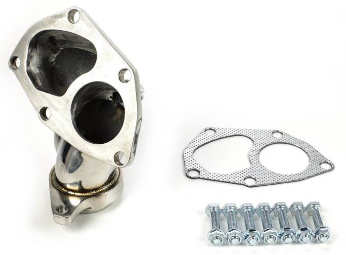 MAPerformance - 2003-2006 Mitsubishi Evo 8/9 MAPerformance Turbo Outlet O2 Housing includes OEM 02 Downpipe Gasket with Black Ceramic Coating