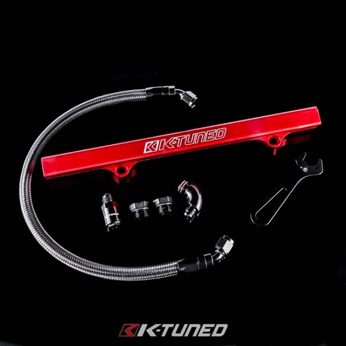 K-Tuned - 2006-2011 Honda Civic Si and 2012-2015 Honda Civic K-Tuned Fuel Rail Kit - Center Feed Fuel Line with Black Fuel Rail