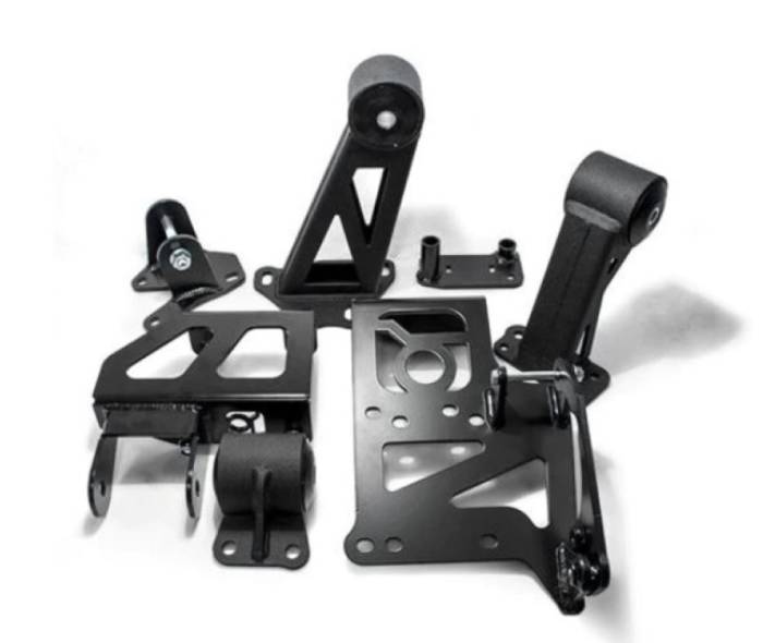 Innovative Mounts - 1994-2001 Acura Integra Innovative J-Series Black Steel Mounts 85A Bushings (w/ Alt. Relocation Bracket)