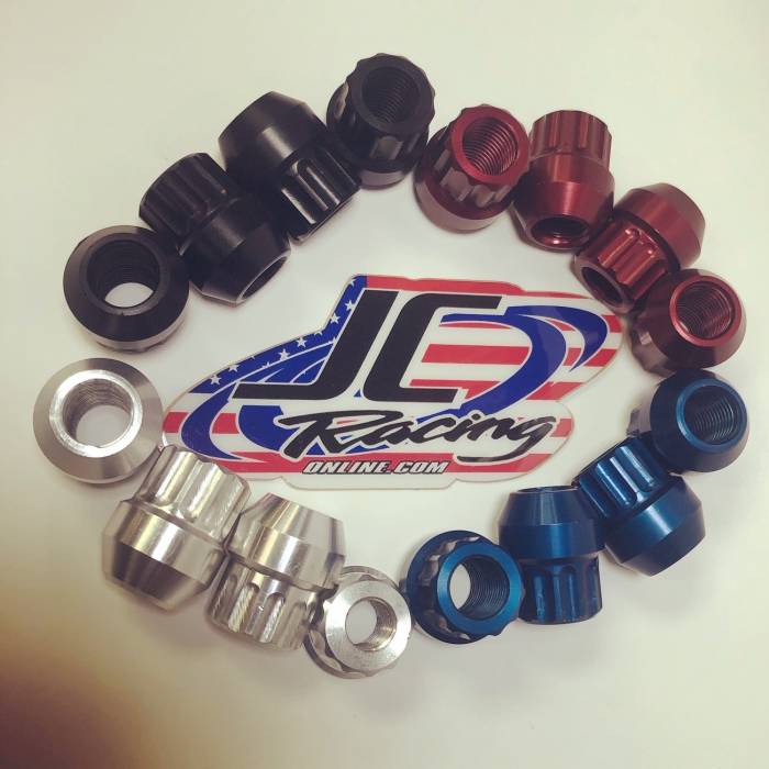 JC Racing - JC Racing Billet Aluminum Lug Nuts - UTV 12mm x 1.5 - Anodized Red