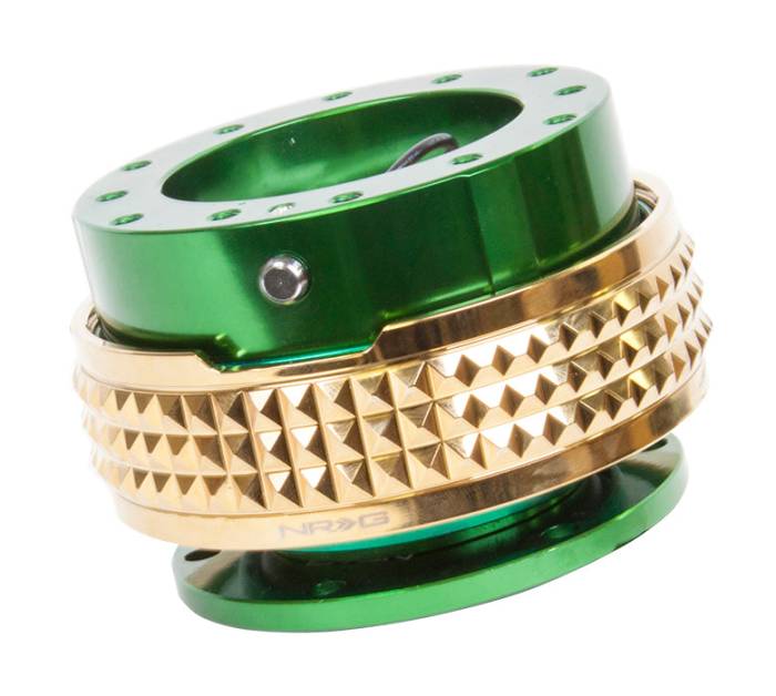 NRG Innovations - NRG Innovations Quick Release Kit - Green Body / Chrome Gold Pyramid Ring