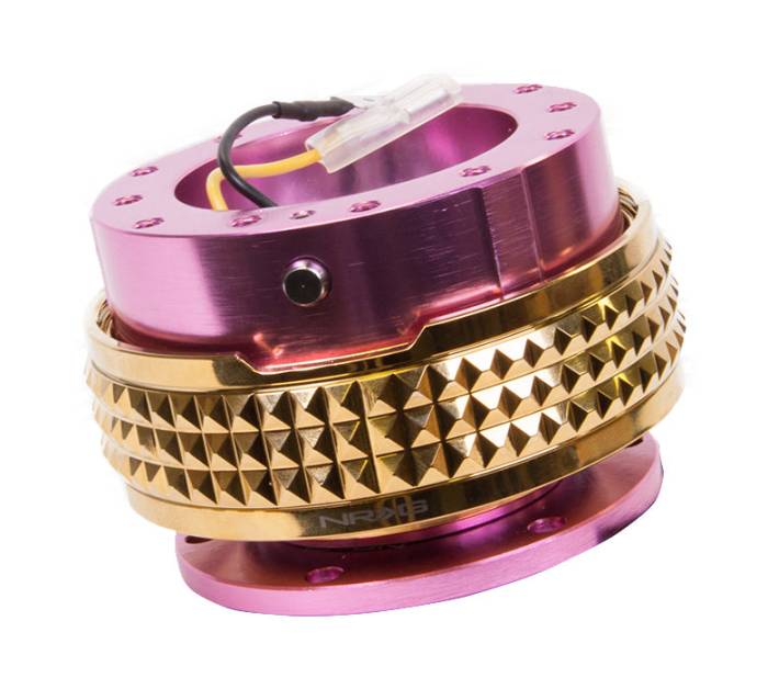 NRG Innovations - NRG Innovations Quick Release Kit - Pink Body / Chrome Gold Pyramid Ring