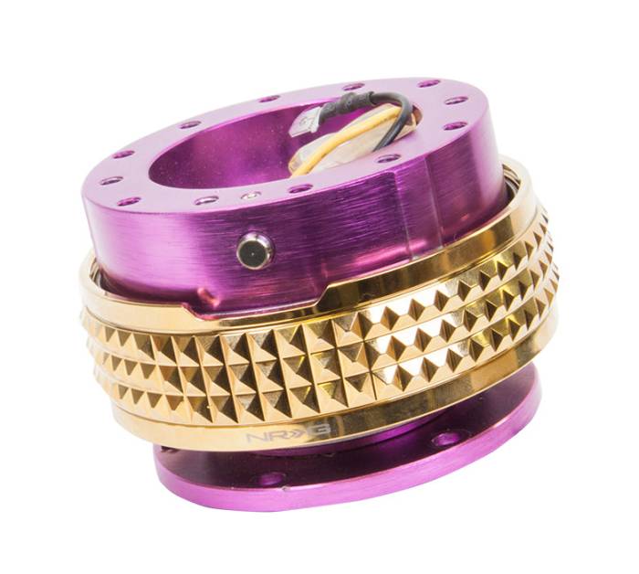 NRG Innovations - NRG Innovations Quick Release Kit - Purple Body / Chrome Gold Pyramid Ring