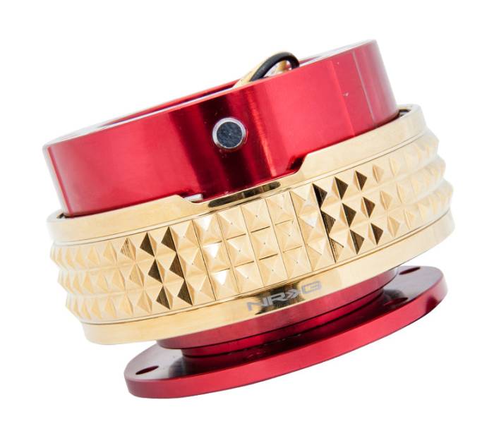 NRG Innovations - NRG Innovations Quick Release Kit - Red Body / Chrome Gold Pyramid Ring