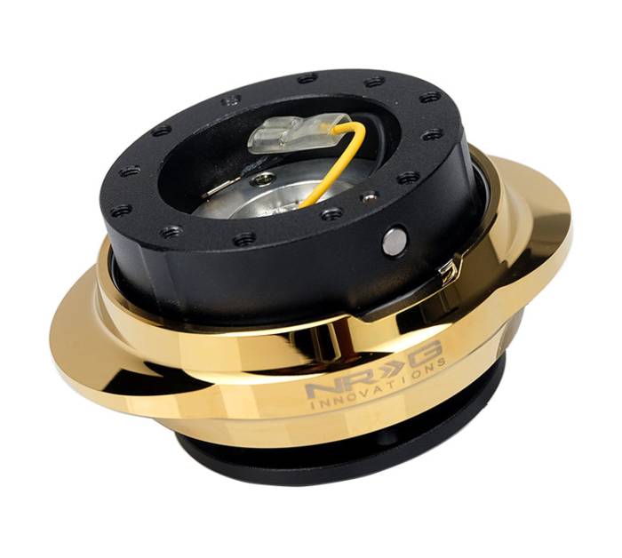 NRG Innovations - NRG Innovations Quick Release Kit - Black Body / Shinny Chrome Gold Oval Ring