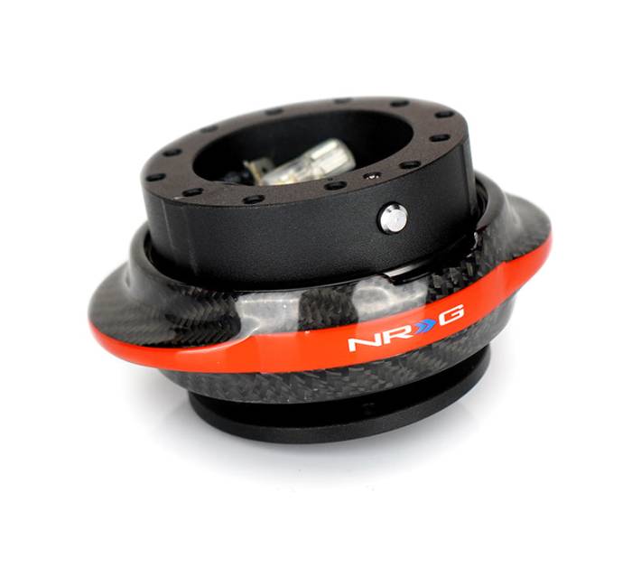 NRG Innovations - NRG Innovations Quick Release Kit - Black Body / Carbon Fiber Red Ring