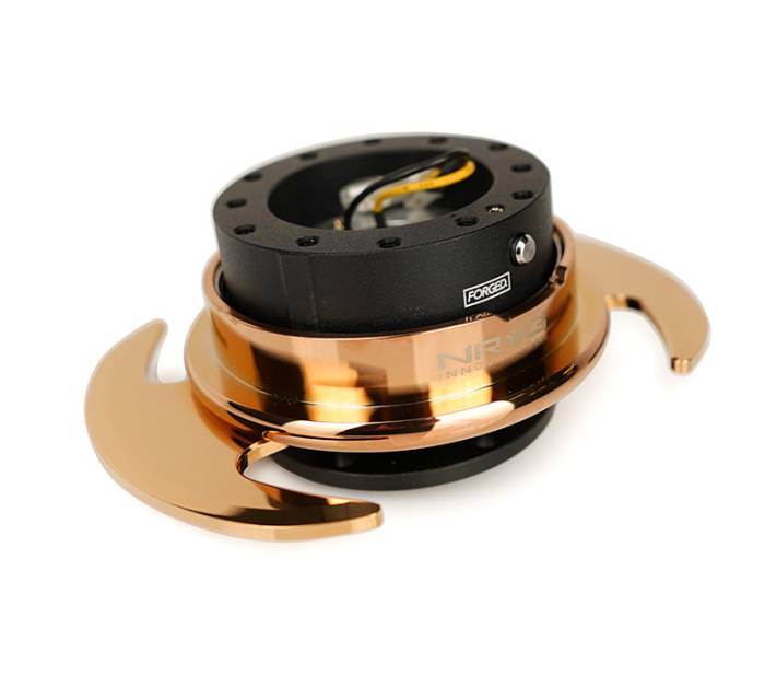 NRG Innovations - NRG Innovations Quick Release Kit - Black Body/Chrome Rose Gold Ring w/ Handles