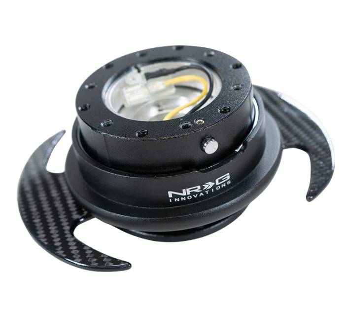 NRG Innovations - NRG Innovations Quick Release Kit - Black Body/Black Ring w/ Carbon Fiber Handles