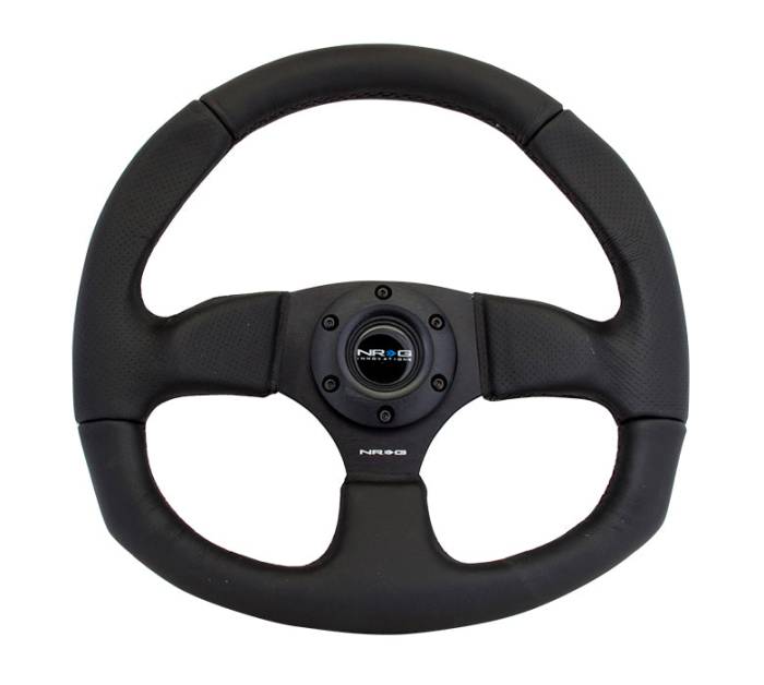 NRG Innovations - NRG Innovations Steering Wheel (320mm Horizontal / 330mm Vertical) Leather w/ Black Stitching