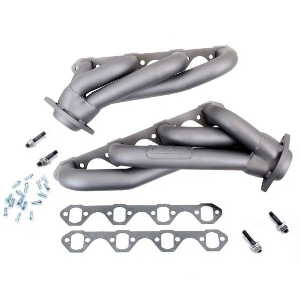 BBK - 1979-1993 Ford Mustang 5.0 BBK Shorty Unequal Length Exhaust Headers - 1-5/8in Titanium Ceramic