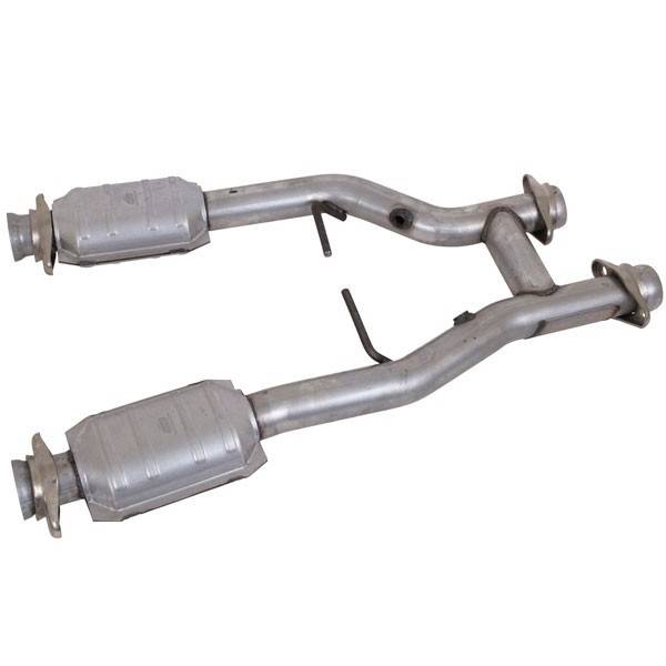 BBK - 1996-2004 Ford Mustang 4.6 GT / Cobra BBK Short Mid H Pipe w Catalytic Converters 2-1/2in