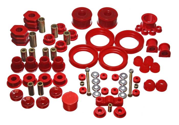 Energy Suspension - 1996-2000 Honda Civic/CRX Energy Suspension Red Hyper-Flex Master Bushing Set