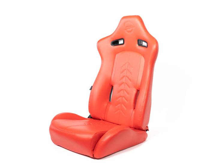 NRG Innovations - NRG Reclinable Sport Seats (Pair) The Arrow Red Vinyl w/ Pressed NRG Logo w/ Red Stitch